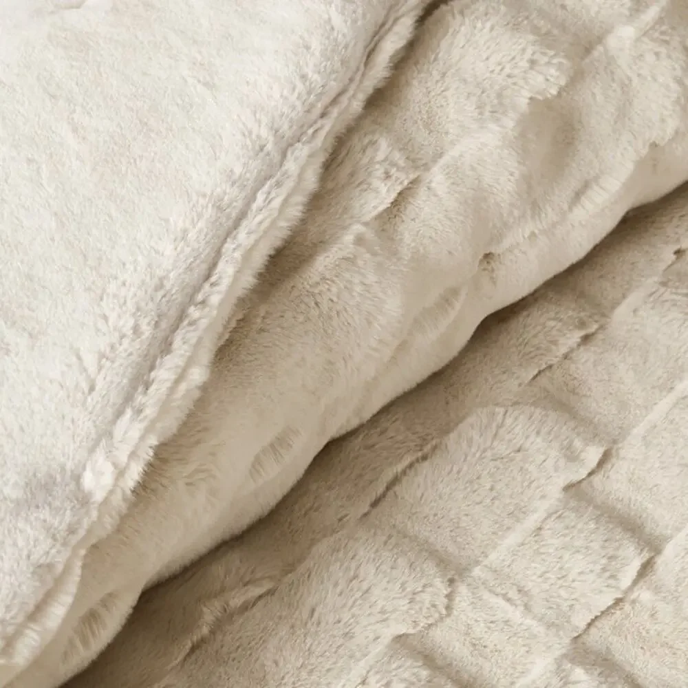 FRYE Faux Fur Comforter Set, 3-piece Set KING SIZE